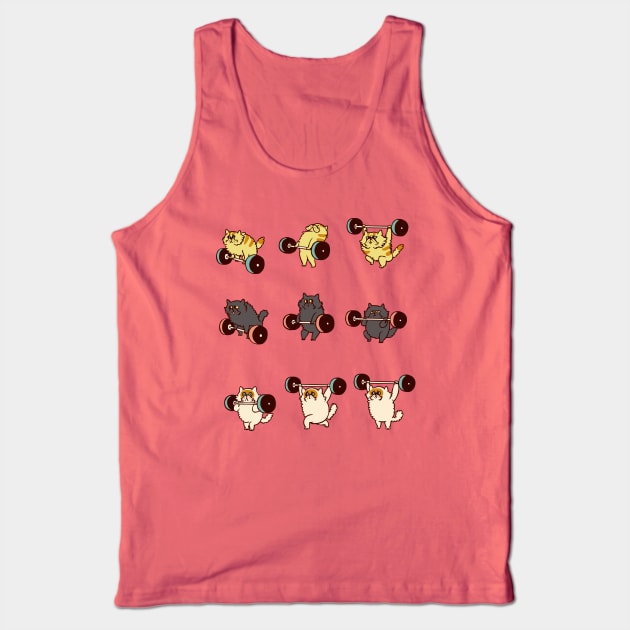 Olympic Lifting Cat Tank Top by huebucket